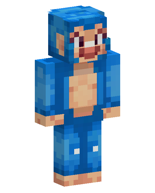 Blue Hooded Cartoon Creature Minecraft skin