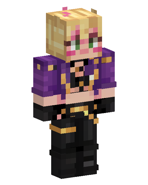 Minecraft-Skin Purple Jacket Anime Blonde