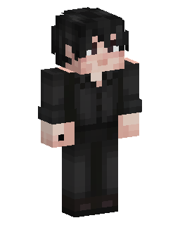 All Black Outfit Dark Hair 的 Minecraft 皮肤