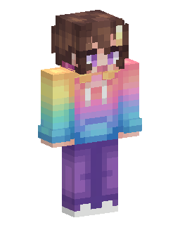 Skin Minecraft Rainbow Hoodie Girl