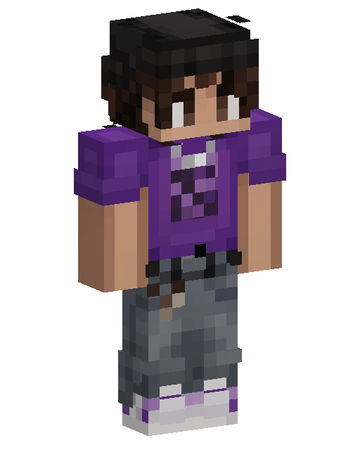 Minecraft-Skin Purple Hoodie Boy