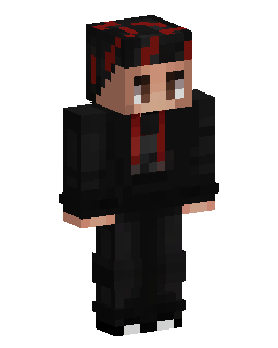 Black Hoodie Red Streak Hair 的 Minecraft 皮肤