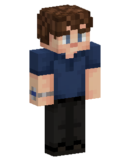 Brown Hair Blue Shirt Boy Minecraft-Skin