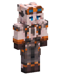 White Orange Armored Robot Minecraft 스킨