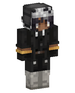 Скин Minecraft Black Coat With Orange Trim