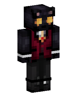 Dark Red Vest Cat Ears Minecraft skin
