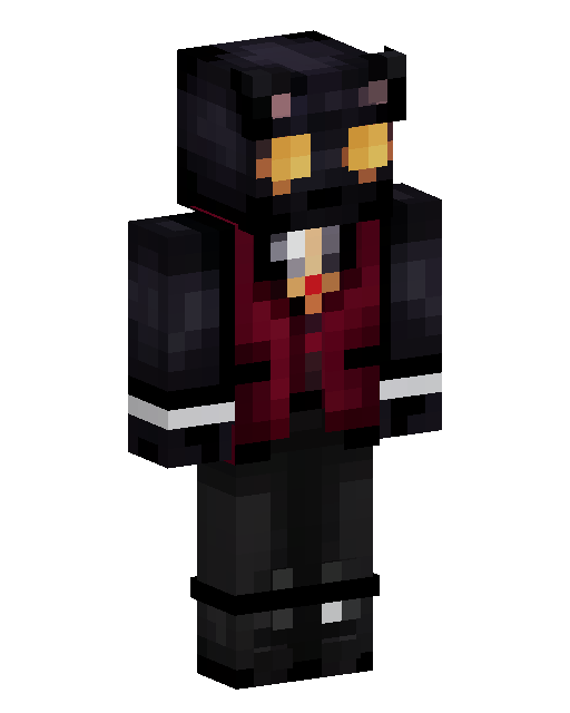 Dark Red Vest Cat Ears Minecraft skin
