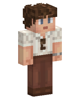 Brown Haired Office Shirt Minecraft-Skin