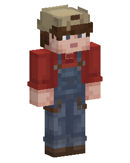 Skin Minecraft Red Shirt Overalls Farmer