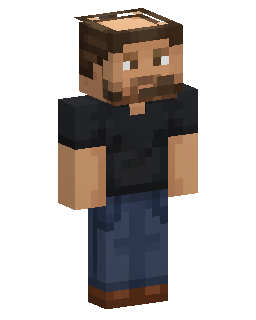 Bearded Man In Black Tee skin de Minecraft