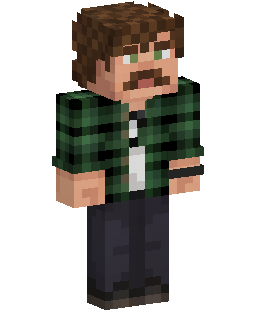 Green Plaid Bearded Man Minecraft 스킨
