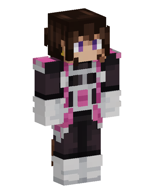 Pink Striped Anime Girl Minecraft skin
