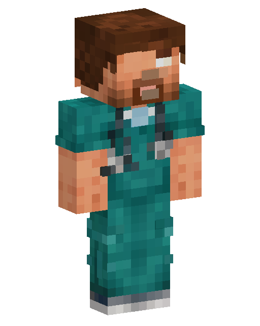 Teal Outfit Miner Minecraft skin