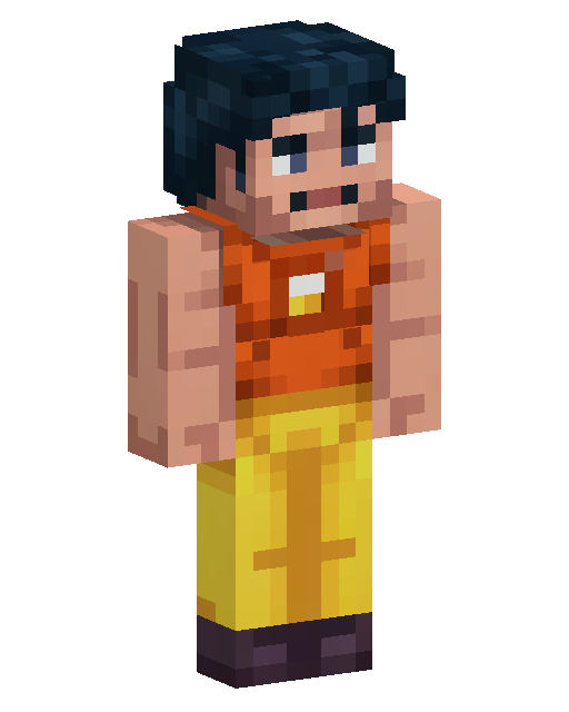 Skin de Minecraft Orange Shirt Yellow Pants