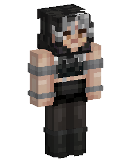Black Outfit Silver Hair 的 Minecraft 皮肤