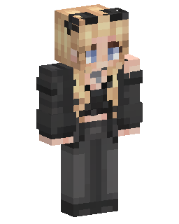 Blonde Girl In Black skin de Minecraft