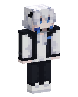 White Hair Black Jacket 的 Minecraft 皮肤