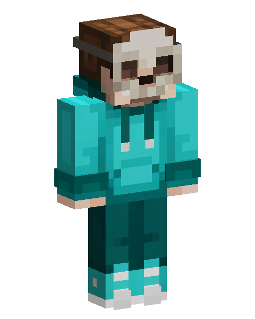 Skull Face Teal Hoodie Minecraft 皮肤