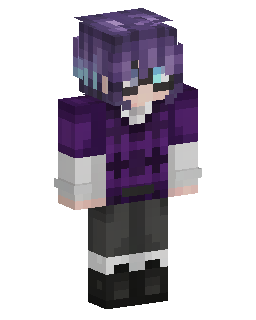 Purple Haired Hoodie Boy Minecraft skin
