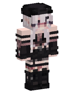 Gothic Striped Emo Girl Minecraft skin