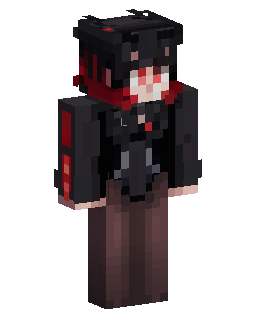 Skin Minecraft Black Hood Red Accent Character