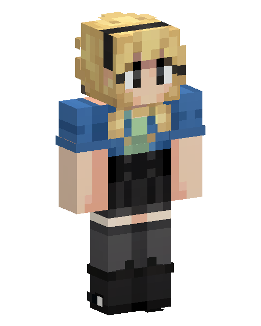 Blonde Girl In Blue Vest Minecraft skin