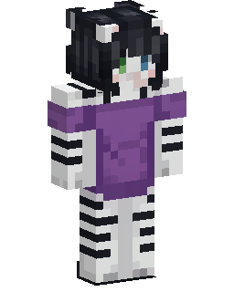 Purple Striped Girl Minecraft-Skin