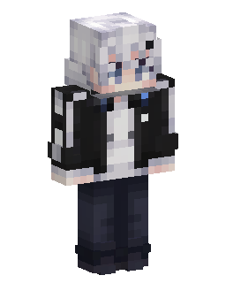Silver Hair Black Jacket 的 Minecraft 皮肤