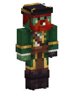 Green Pirate Captain Minecraft skin