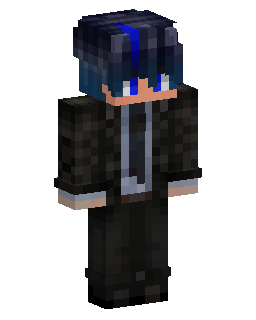 Skin Minecraft Dark Suit Blue Hair Guy