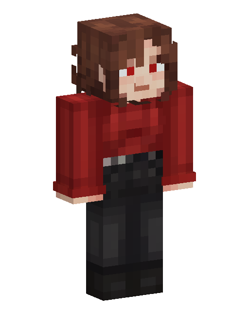 Minecraft-Skin Red Sweater Brunette