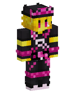 Black Outfit Yellow Pink Stripes Minecraft skin