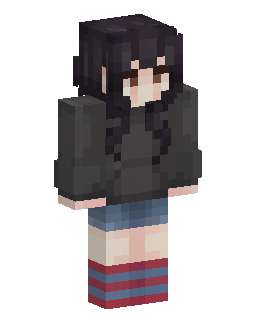 Скін Minecraft Dark Hair Hoodie Girl