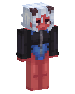 White Haired Red Faced Figure Minecraft-Skin