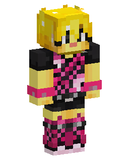 Blonde Pink Patterned Anime Minecraft skin