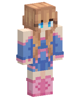 Skin do Minecraft Anime blue and pink girl