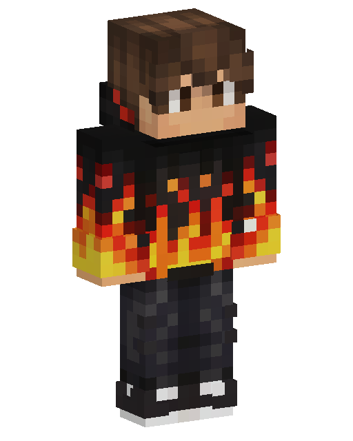 Fire Hoodie Boy Minecraft skin