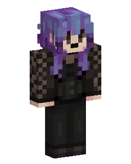 Purple Haired Checkered Outfit Minecraft-Skin