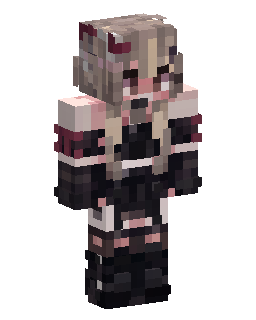 Blonde Anime Girl In Black And Pink Minecraft skin