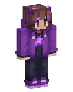 Purple Hoodie Brown Hair Minecraft-Skin