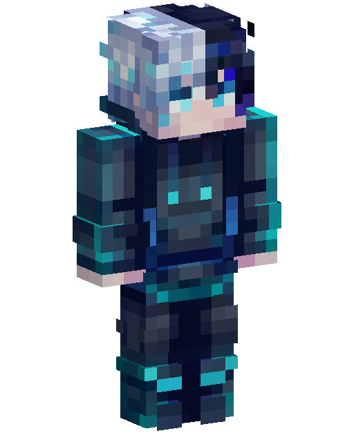 Skin de Minecraft Blue Tech Armored Soldier