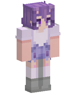 Purple Haired Girl Minecraft-Skin