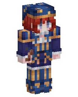 Minecraft-skin Auburn Haired Navy Gold Outfit