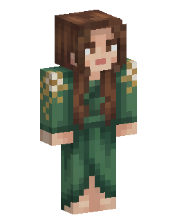 Skin Minecraft Green Gown Forest Girl