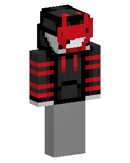 Red Striped Masked Hoodie Minecraft-Skin