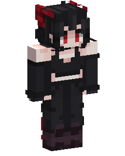 Gothic Red Accent Girl Minecraft skin