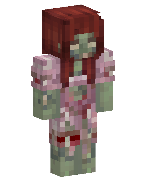 Red Haired Zombie Girl Minecraft skin