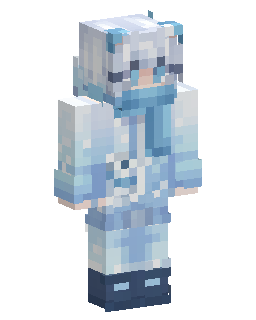 Frost Blue Anime Hoodie 的 Minecraft 皮肤
