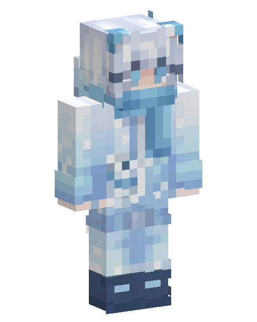 Minecraft-skin Frost Blue Anime Hoodie