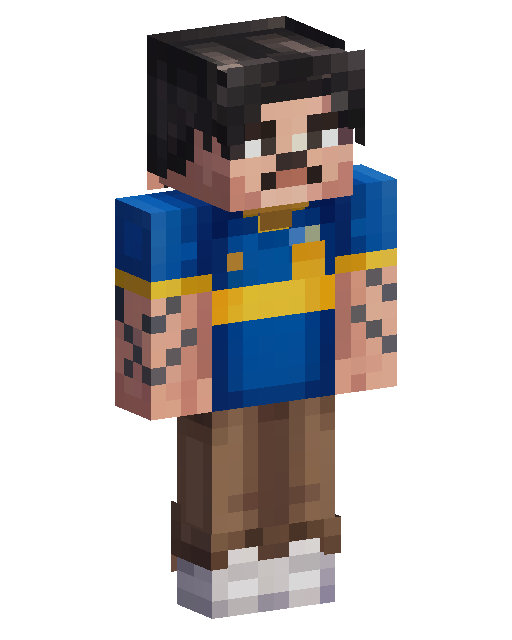 Skin de Minecraft Blue Gold Striped Shirt Guy